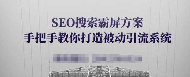 SEO搜索霸屏方案，手把手教你打造被动引流系统【视频课程】-问小徐资源库