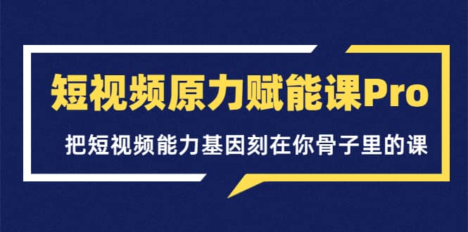 短视频原力赋能课Pro，把短视频能力基因刻在你骨子里的课（价值4999元）-问小徐资源库