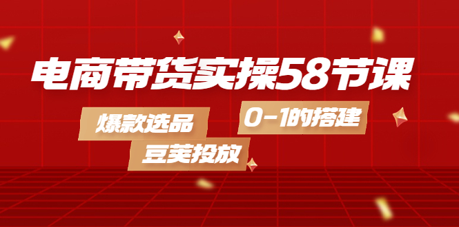 电商带货实操58节课，爆款选品，豆荚投放，0-1的搭建-问小徐资源库