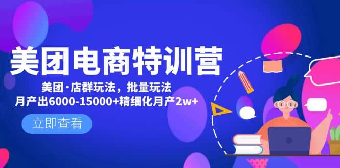 美团电商特训营：美团·店群玩法，无脑铺货-问小徐资源库