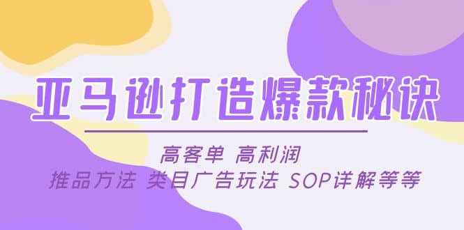 亚马逊打造爆款秘诀：高客单 高利润 推品方法 类目广告玩法 SOP详解等等-问小徐资源库