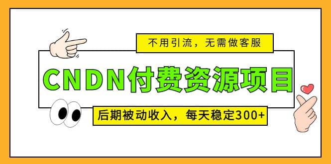 CNDN付费资源项目，不用引流，无需做客服，后期被动收入-问小徐资源库