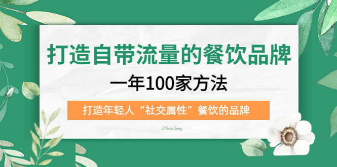 打造自带流量的餐饮品牌：一年100家方法 打造年轻人“社交属性”餐饮的品牌-问小徐资源库