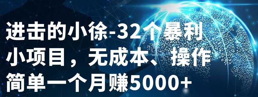 32个小项目，无成本、操作简单-问小徐资源库