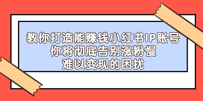 教你打造能赚钱小红书IP账号，了解透彻小红书的真正玩法-问小徐资源库