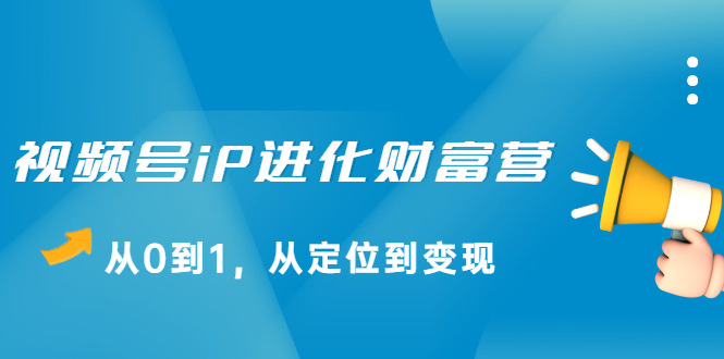 视频号iP进化财富营第1期，21天从0到1，从定位到变现-问小徐资源库