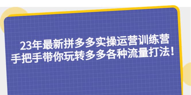 23年最新拼多多实操运营训练营：手把手带你玩转多多各种流量打法！-问小徐资源库