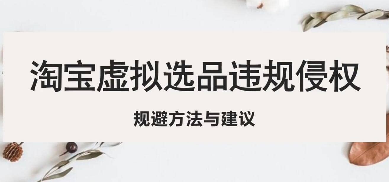 淘宝虚拟违规侵权规避方法与建议，6个部分详细讲解，做虚拟资源必看-问小徐资源库