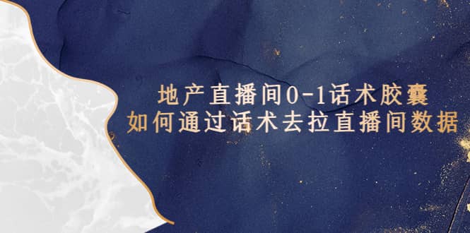 地产-直播间0-1话术胶囊，知道怎么通过话术去拉直播间数据-问小徐资源库
