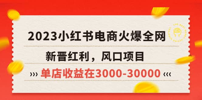 2023小红书电商火爆全网，新晋红利，风口项目，单店收益在3000-30000-问小徐资源库