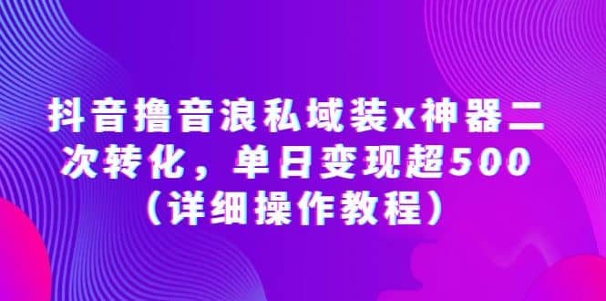 抖音撸音浪私域装x神器二次转化，单日变现超500（详细操作教程）-问小徐资源库