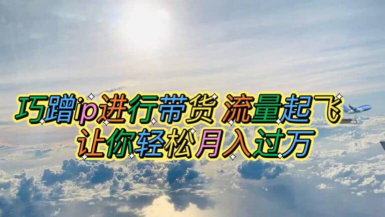 巧蹭ip进行带货，流量起飞，让你轻松月入过万-问小徐资源库