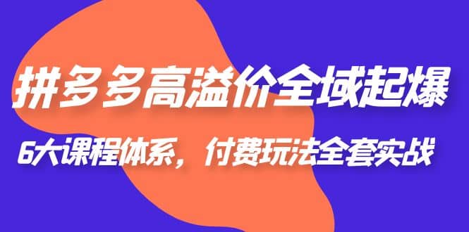 拼多多-高溢价 全域 起爆，6大课程体系，付费玩法全套实战-问小徐资源库