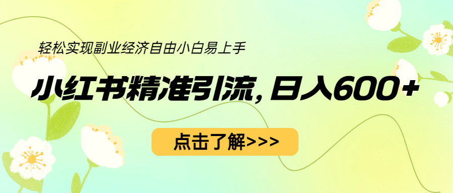 小红书精准引流，小白日入600+，轻松实现副业经济自由（教程+1153G资源）-问小徐资源库