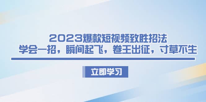 2023爆款短视频致胜招法，学会一招，瞬间起飞，卷王出征，寸草不生-问小徐资源库