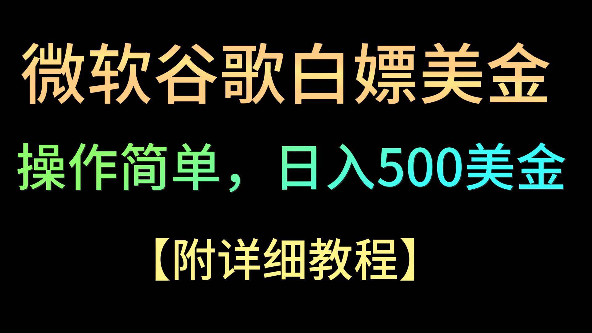微软谷歌项目3.0，轻松日赚500+美金，操作简单，小白也可轻松入手！-问小徐资源库