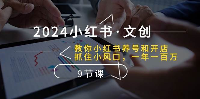 2024小红书文创：教你小红书养号和开店、抓住小风口 一年一百万 (9节课)-问小徐资源库