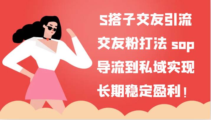 S搭子交友引流，交友粉打法 sop，导流到私域实现长期稳定盈利！-问小徐资源库