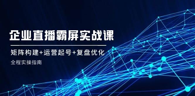 企业直播霸屏实战课：矩阵构建+运营起号+复盘优化，全程实操指南-问小徐资源库