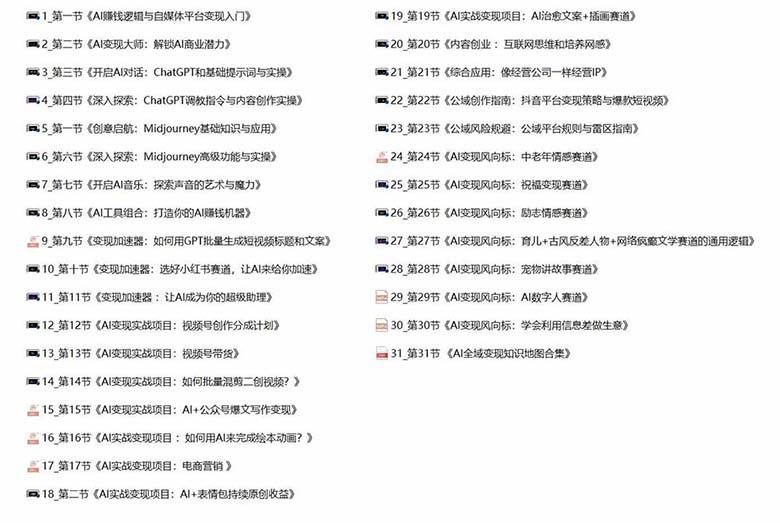 图片[5]-AI全面变现实操班：从0到1引领你赚取副业首桶金 AI工具玩法/实战技能/变现-问小徐资源库