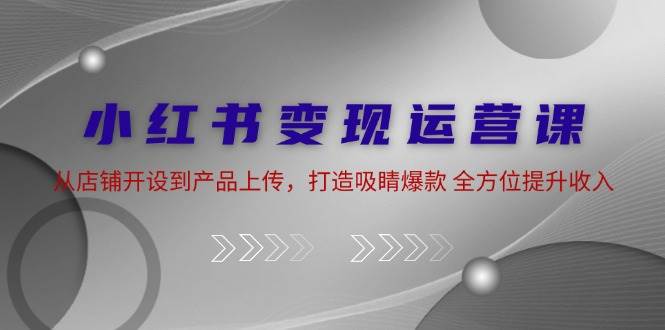 小红书变现运营课：从店铺开设到产品上传，打造吸睛爆款 全方位提升收入-问小徐资源库
