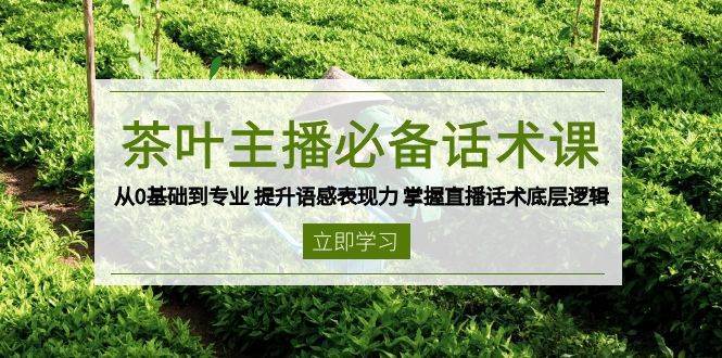 茶叶主播必备话术课 从0基础到专业 提升语感表现力 掌握直播话术底层逻辑-问小徐资源库