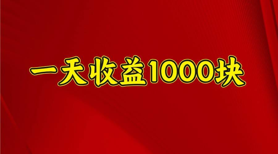 一天收益1000块，2025全网首发-问小徐资源库