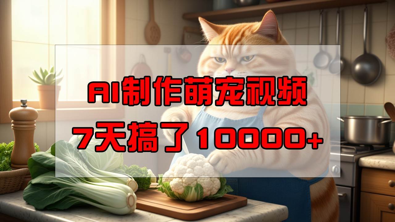 靠AI制作萌宠视频，7天搞了1万+，操作简单门槛低，有手机就行-问小徐资源库