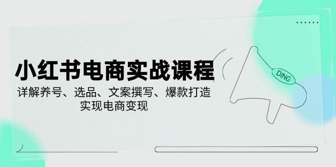 小红书电商实战课程，详解养号、选品、文案撰写、爆款打造，实现电商变现-问小徐资源库
