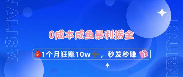 0成本闲鱼暴利捞金，1个月狂赚10W+，秒发秒赚新玩法-问小徐资源库