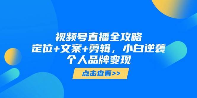 视频号直播全攻略，定位+文案+剪辑，小白逆袭个人品牌变现-问小徐资源库