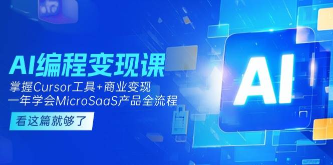 AI编程变现课：掌握Cursor工具+商业变现，一年学会MicroSaaS产品全流程-问小徐资源库