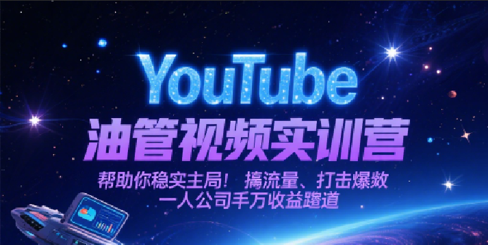YouTube油管视频实训营，帮助你稳入局、搞流量、打爆款，一人公司千万收益赛道-问小徐资源库