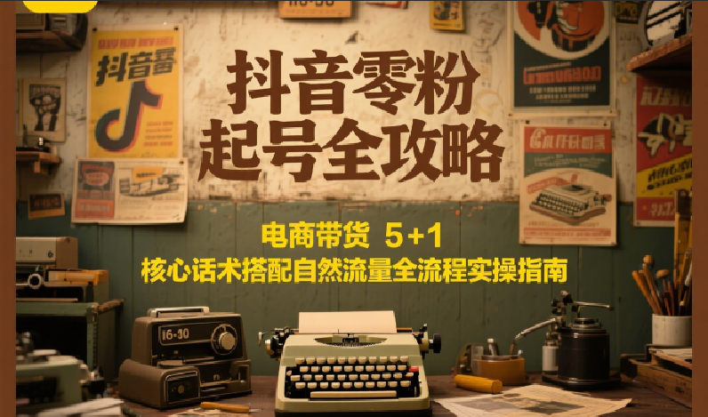 抖音零粉起号全攻略：电商带货 5+1 核心话术搭配自然流量全流程实操指南-问小徐资源库