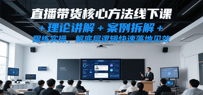 直播带货核心方法线下课，理论讲解+案例拆解+跟练实操，解底层逻辑快速落地见效-问小徐资源库