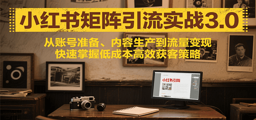 小红书矩阵引流3.0，从账号准备、内容生产到流量变现，快速掌握低成本高效获客策略-问小徐资源库