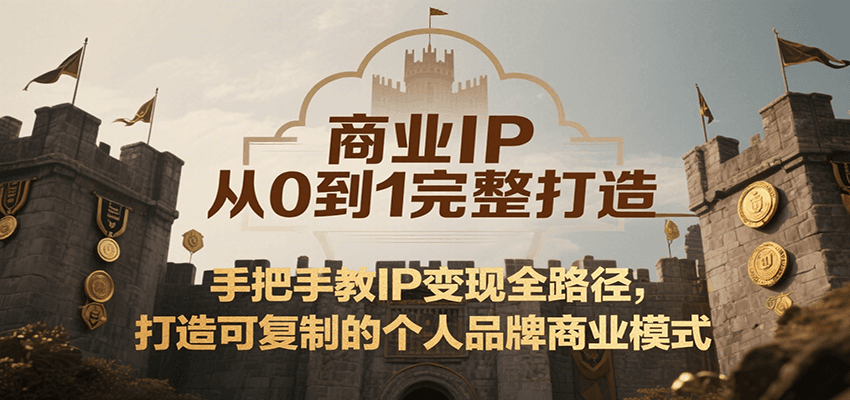 商业IP从0到1完整打造，手把手教IP变现全路径，打造可复制的个人品牌商业模式-问小徐资源库