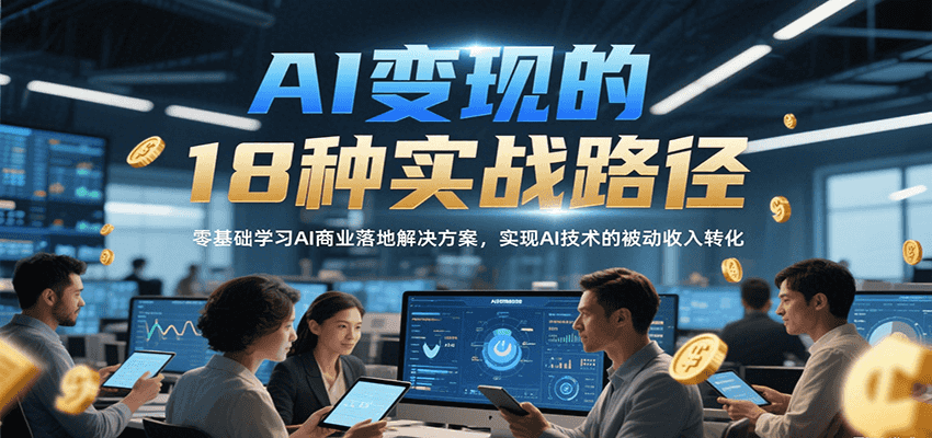AI变现的18种实战路径，零基础学习AI商业落地解决方案，实现AI技术的被动收入转化-问小徐资源库
