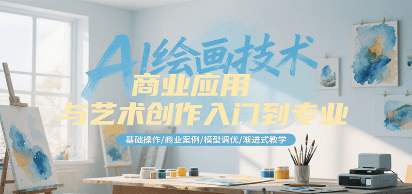 AI绘画技术商业应用与艺术创作入门到专业，基础操作/商业案例/模型调优/渐进式教学-问小徐资源库