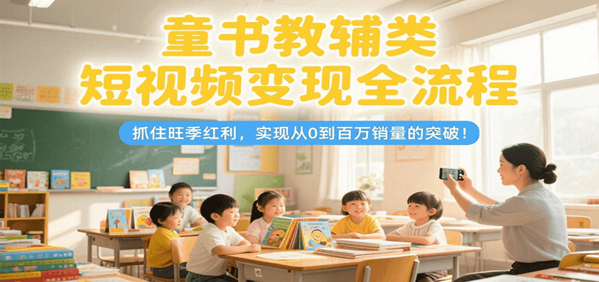 童书教辅类短视频变现全流程，抓住旺季红利，实现从0到百万销量的突破！-问小徐资源库