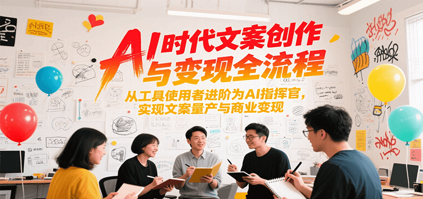 AI时代文案创作与变现全流程，从工具使用者进阶为AI指挥官，实现文案量产与商业变现-问小徐资源库