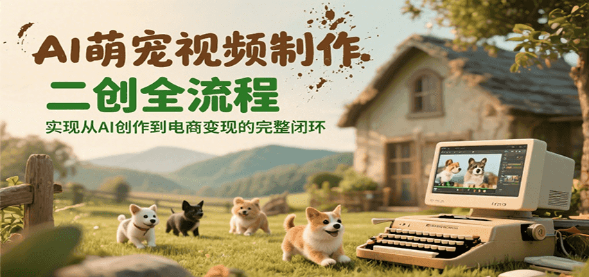 AI萌宠视频制作二创全流程，实现从AI创作到电商变现的完整闭环-问小徐资源库
