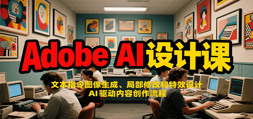 Adobe AI设计课：文本指令图像生成、局部修改和特效设计，AI驱动内容创作流程-问小徐资源库