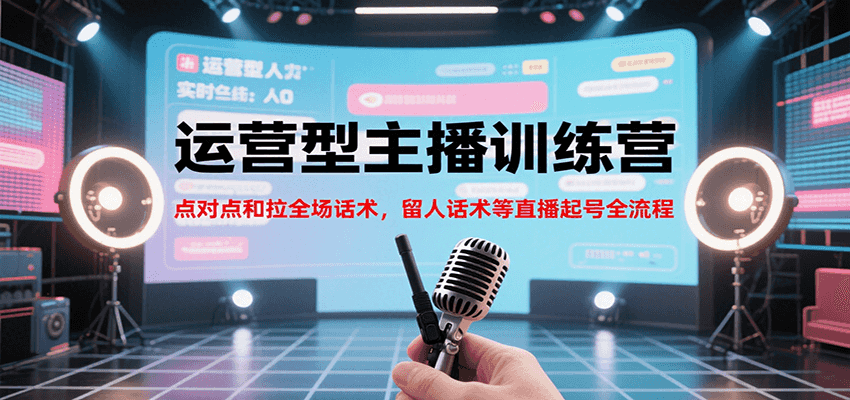 运营型主播训练营，点对点和拉全场话术，留人话术等直播起号全流程（更新7月）-问小徐资源库