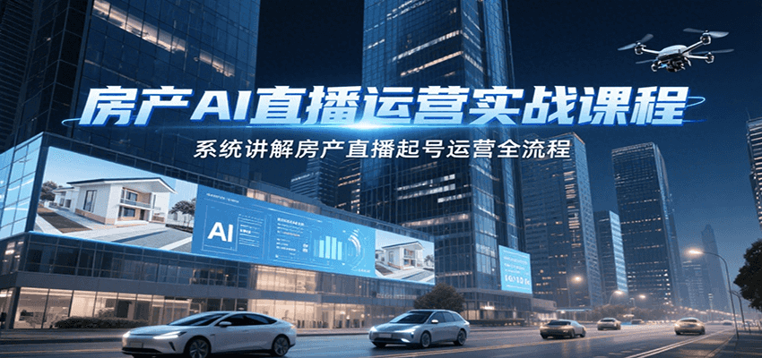 房产AI直播运营实战课程，系统讲解房产直播起号运营全流程-问小徐资源库