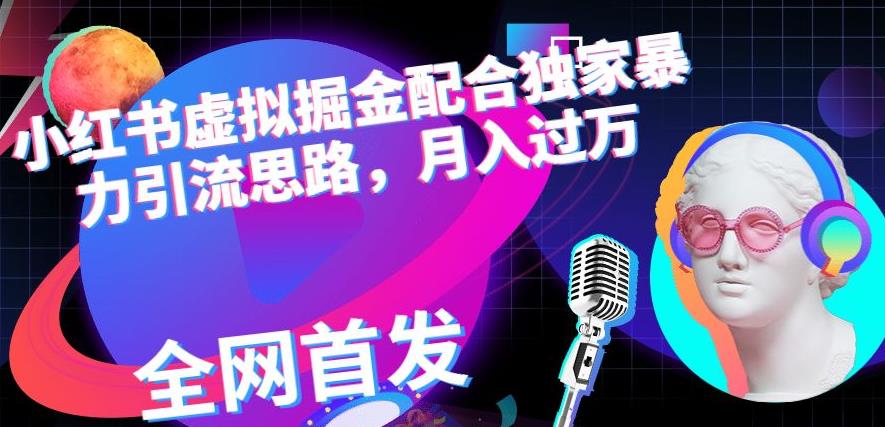 小红书虚拟掘金配合独家首发暴力引流思路，月入过万【揭秘】-问小徐资源库