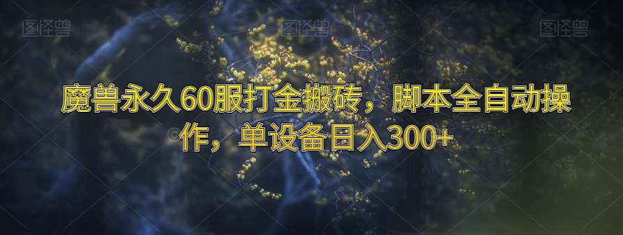 魔兽永久60服打金搬砖，脚本全自动操作，单设备日入300+【揭秘】-问小徐资源库