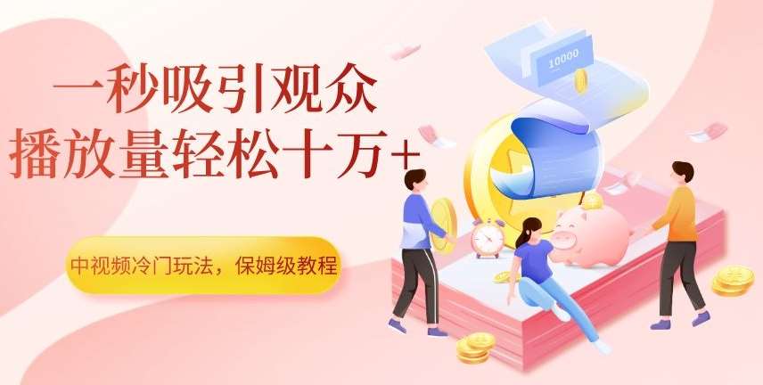 中视频冷门玩法，一秒吸引观众，播放量轻松十万+，保姆级教程【揭秘】-问小徐资源库