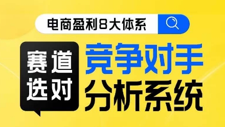 电商盈利8大体系·赛道选对，​竞争对手分析系统线上课-问小徐资源库