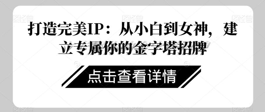 打造完美IP：从小白到女神，建立专属你的金字塔招牌-问小徐资源库